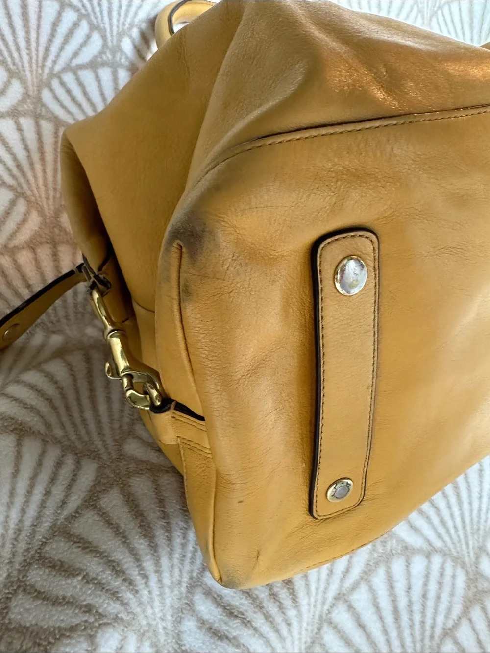 Coach Mustard Yellow Leather Satchel with Tags